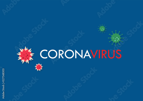 Corona virus poster on blue background