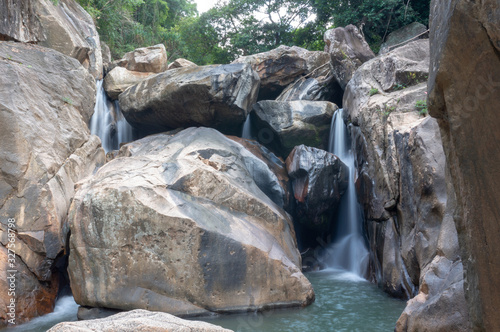 Ba Ho Waterfall slow shutter speed. Beautiful nature, Vietnam, Nha Trang.