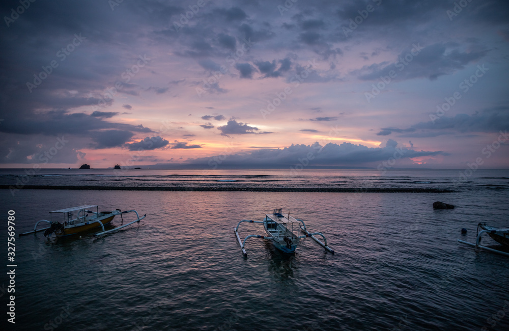 fishing boat at dawn
