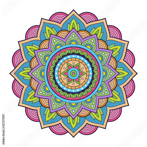 Colorful mandala ornament. Vector illustration