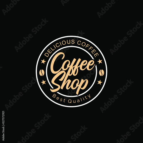 Coffee shop logo design template elements vintage vector . cafe logo idea