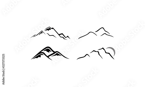 logo set nature mountain