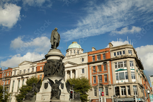 The Daniel O 'Connell monument on O'Connell Street, Dublin, Ireland photo