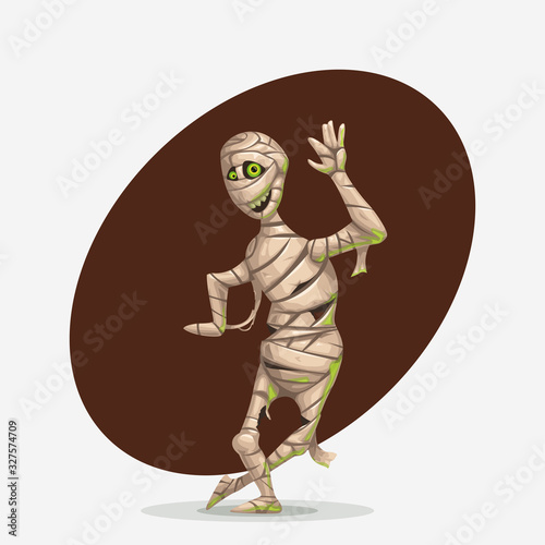 cute cartoon mummy green eyes