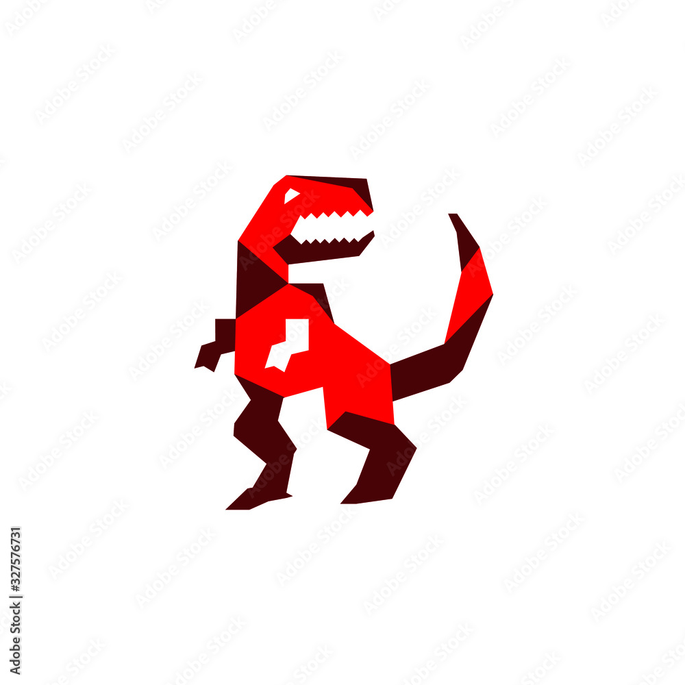 Obraz premium vector illustration of a t-Rex geometric cartoon character. T-Rex is a predatory carnifora predator