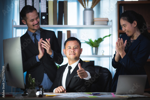 The business team is enjoyi...