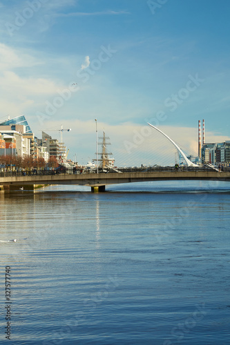 A view along the quays in Dublin City, Ireland