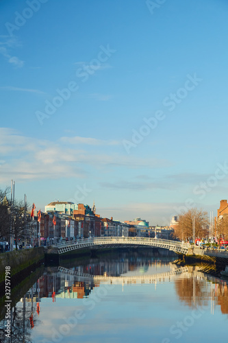 The Ha'penny bridge in Dublin City, Ireland