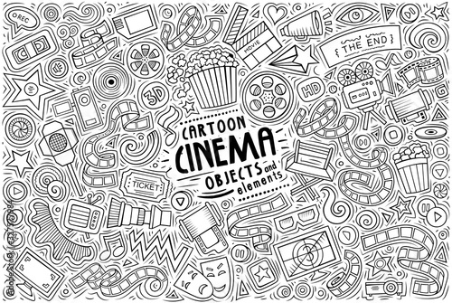 Vector set of Cinema theme items, objects and symbols