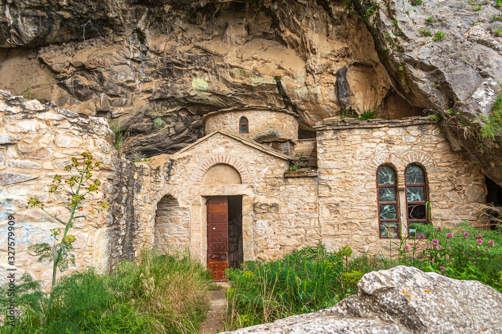 Orthodox monastery enclosed by Davelis cave