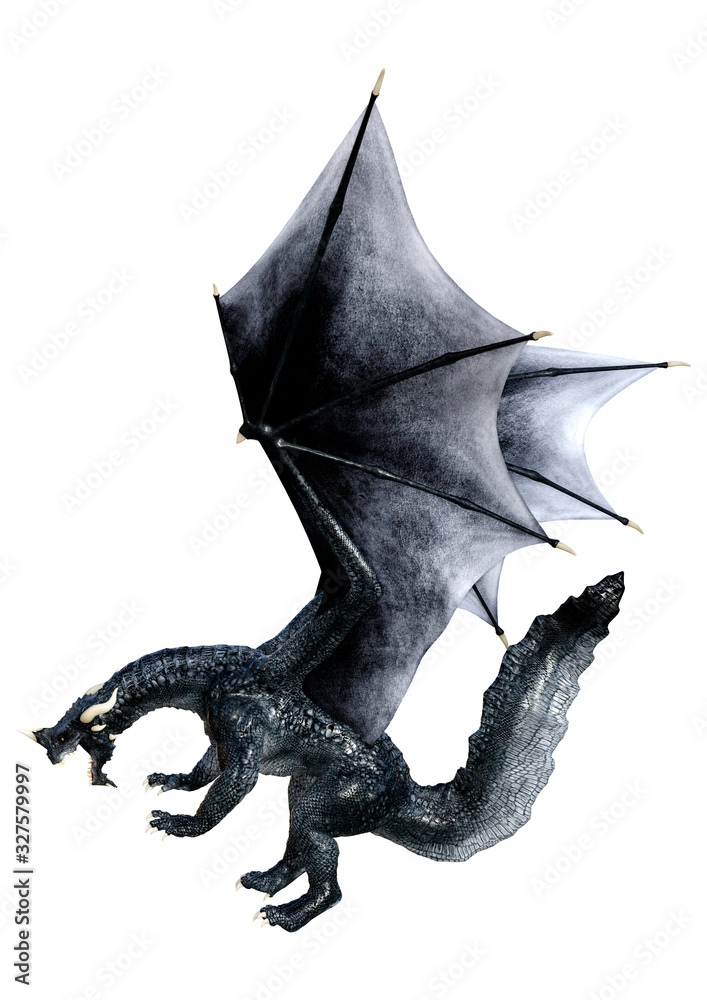 Fototapeta premium 3D Rendering Fairy Tale Dragon on White