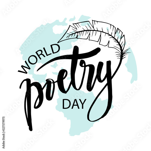 Hand lettering calligraphy world poetry day 