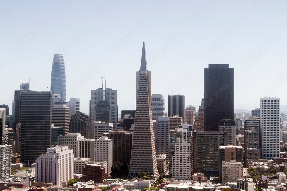 Beautiful view of San Francisco skyline at daytime, California, USA