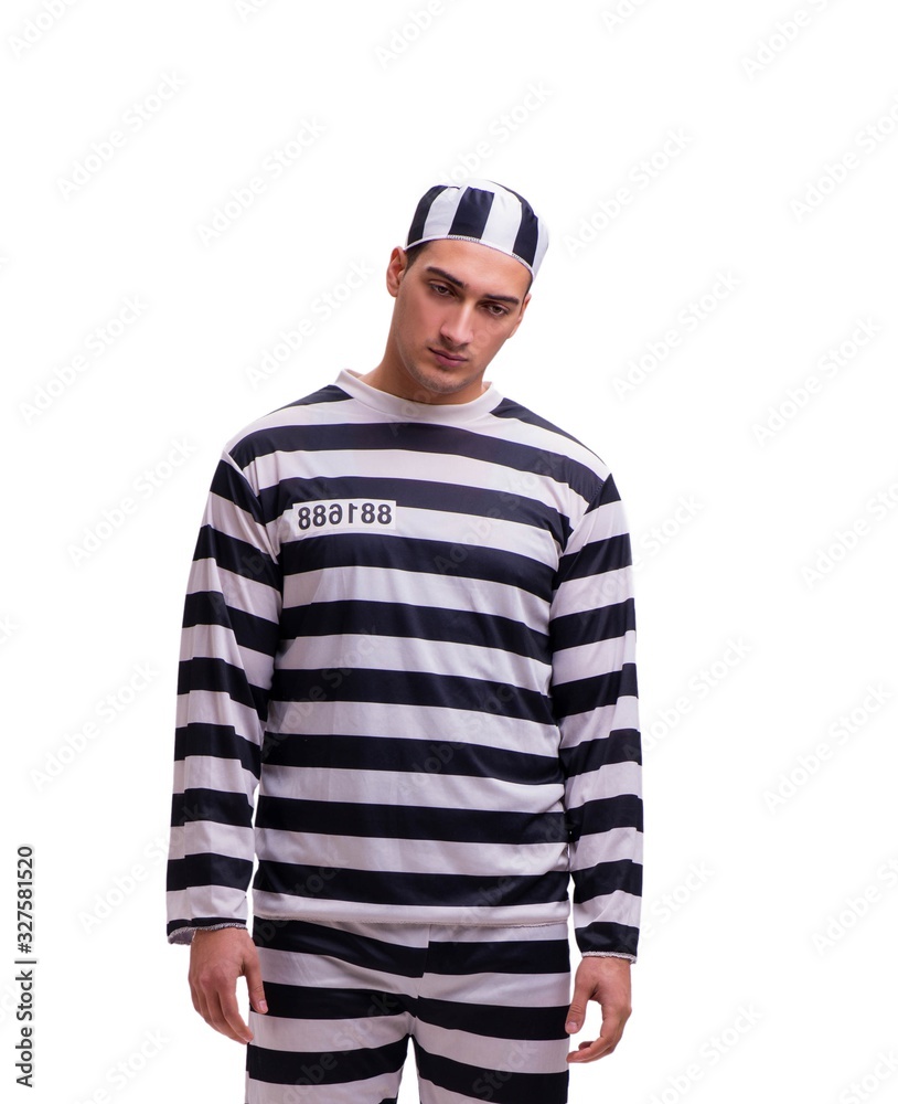 Man prisoner isolated on white background Man prisoner isolated on white background