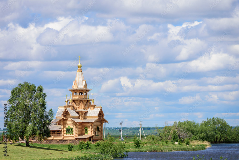 Fototapeta premium Dome church with cross for people coming and praying.