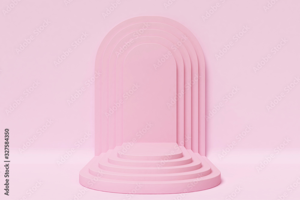 Obraz premium 3d rendering podium background mock-up scene. Abstract geometry shape pastel color. Minimal geometric shape. Cosmetic background for product presentation.