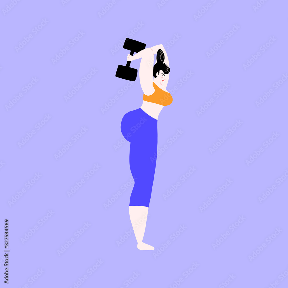 Strong fitness girl with dumbbells. Strong fitness girl with dumbbells.