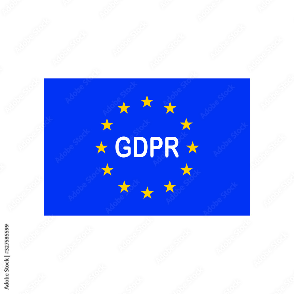 General Data Protection Regulation GDPR symbol. European Union flag vector illustration. 