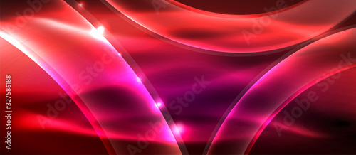 Abstract background. Shiny design neon waves with light effects  techno trendy design. Vector Illustration For Wallpaper  Banner  Background  Card  Book Illustration  landing page