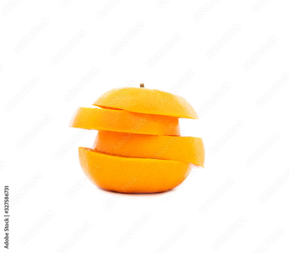 orange and slice isolated on white background orange and slice isolated on white background
