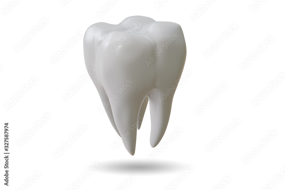 White tooth in dental concept - 3d rendering White tooth in dental concept - 3d rendering