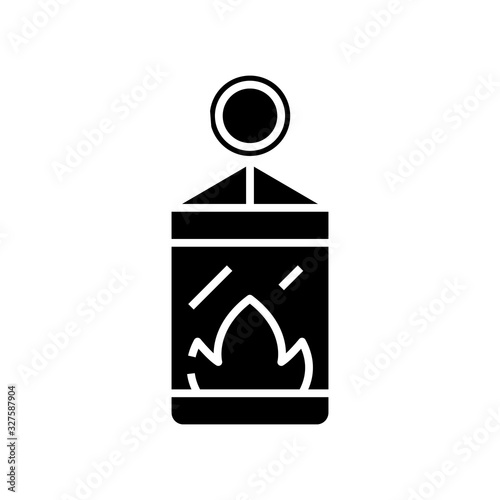 Ignition source black icon, concept illustration, vector flat symbol, glyph sign. photo