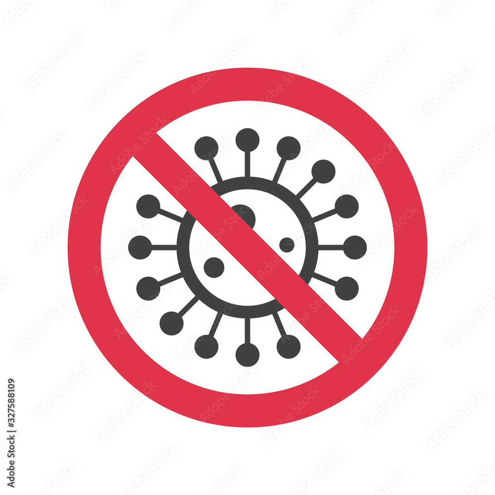 Forbidden sign with virus, coronavirus inside. Forbidden sign with virus, coronavirus inside.