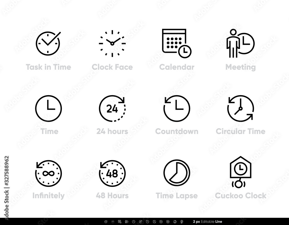 Task And Time Icons Set Clock Calendar Meeting 24 Hours Time 48h task-and-time-icons-set-clock-calendar-meeting-24-hours-time-48h