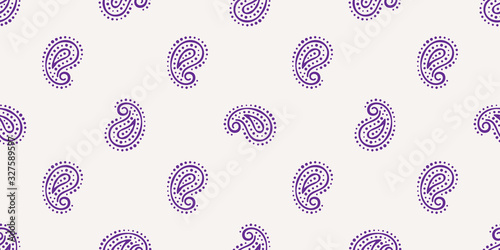 Seamless pattern based on traditional Asian elements Paisley. Boho vintage st...