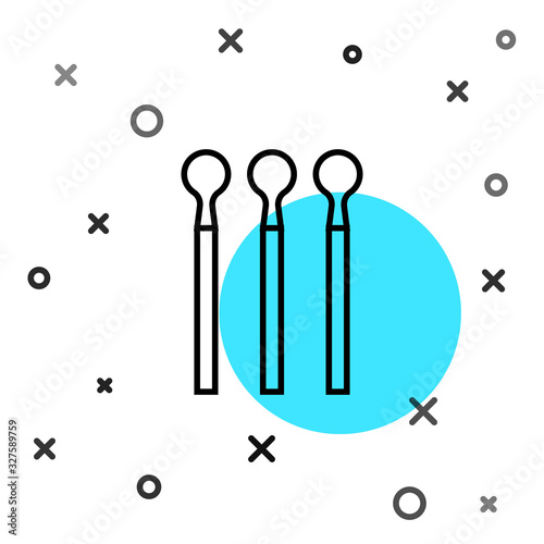 Black line Matches icon isolated on white background. Random dynamic shapes. Vector Illustration