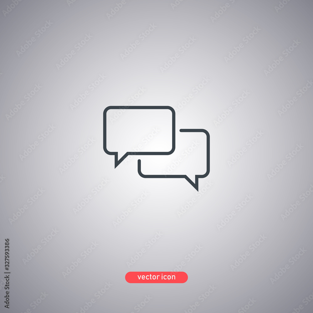 Talk bubble icon isolated on gray background. Modern line style. Talk bubble icon isolated on gray background. Modern line style.