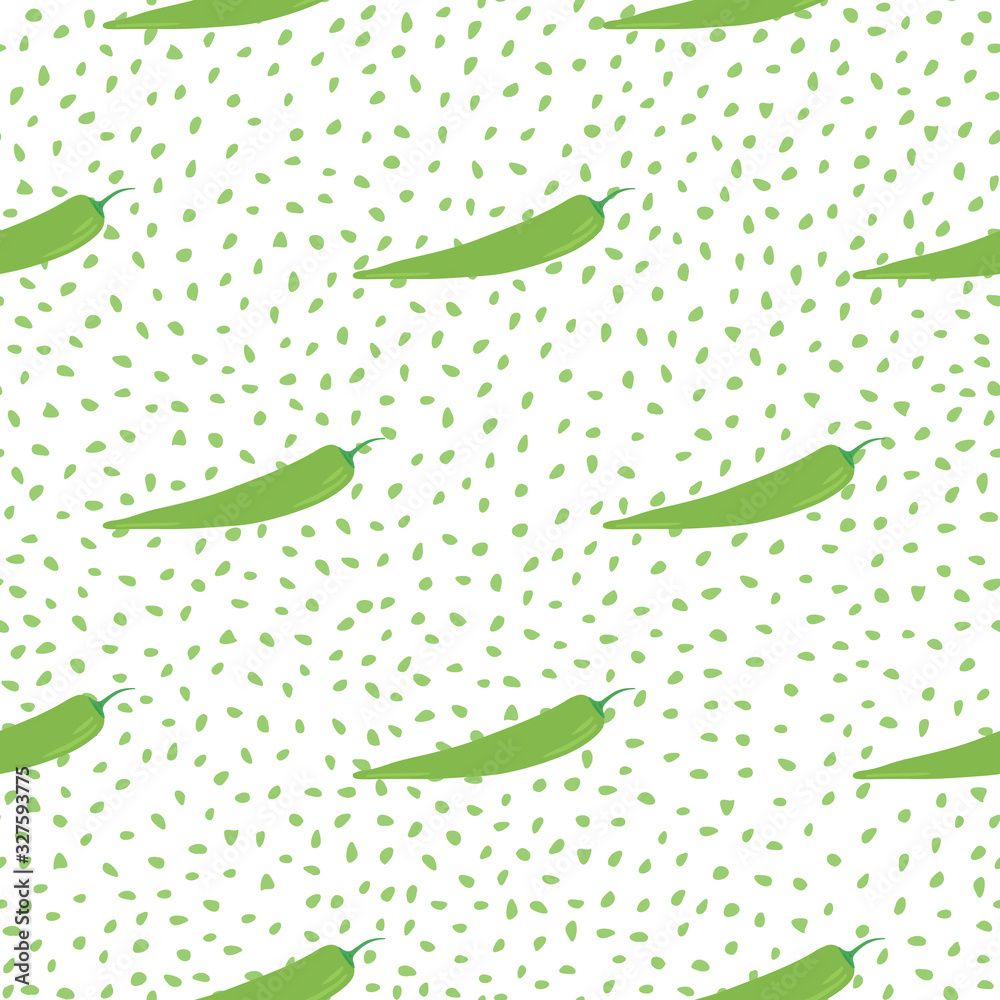 Chilli seamless pattern on dots background. Chile peppers wallpaper. Chilli seamless pattern on dots background. Chile peppers wallpaper.