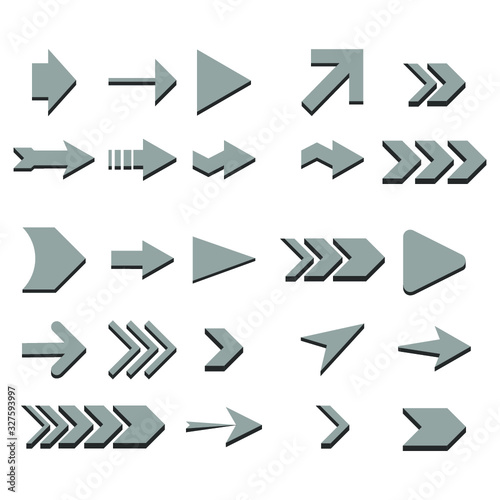 Arrows set of icons.Arrow buttons in round shape. Set of flat icons, signs, symbols arrow for interface design, web design, apps and more.