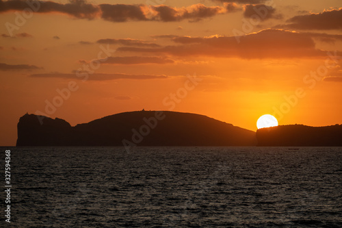 Sunset in Alghero, Sardinia, Italy. Capo Cassia in the background. © Afonso Farias