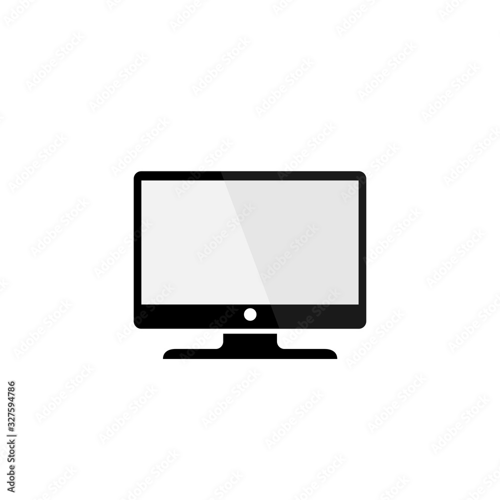 Vector computer monitor icon design. Flat PC screen symbol Vector computer monitor icon design. Flat PC screen symbol
