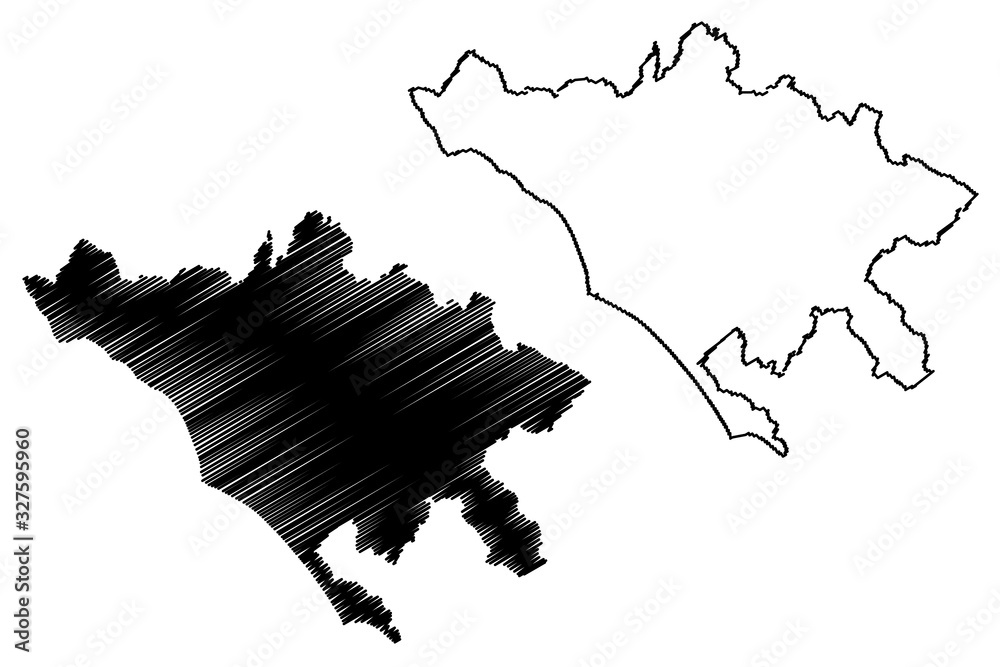 Metropolitan City of Rome Capital (Italian Republic, Italy) map vector illustration, scribble sketch City of Roma map
