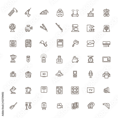 Minimalistic Slim Line Home Appliances Vector Icons