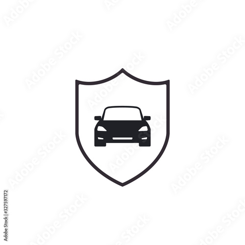 Car Shield Icon, transport insurance symbol, Vector illustration