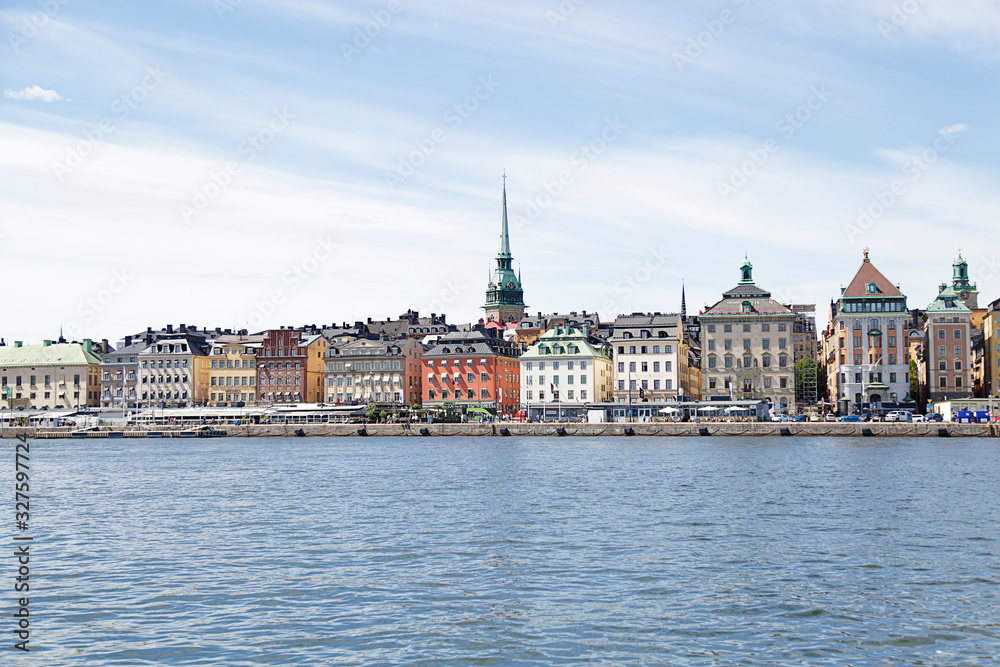 Panoramic view of Old Town (Gamla Stan) in Stockholm, Sweden