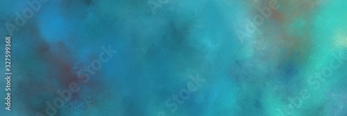 painted old horizontal background design with teal blue, medium turquoise and cadet blue color