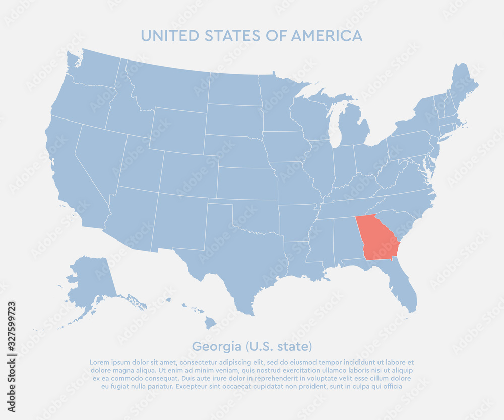 United states of America, state Georgia USA map