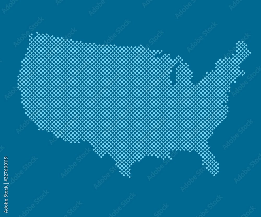 USA country map America with creative dots vector - obrazy, fototapety, plakaty 