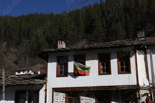 Houses of the Rhodope village of Shiroka Laka, Bulgaria photo