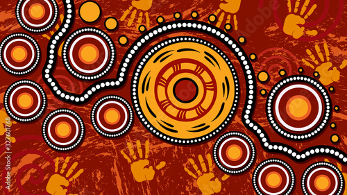 Aboriginal dot art vector background