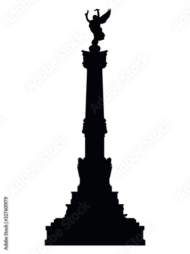 Vector Illustration of the Black Silhouette of Symbol of Bordeaux - Quinconces Esplanade