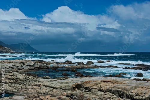 Sea shore on Atlantic ocean by Cape Town, South Africa