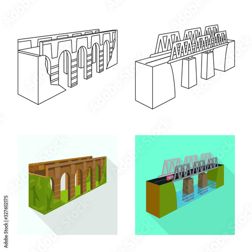 Vector illustration of connection and design icon. Collection of connection and side vector icon for stock.