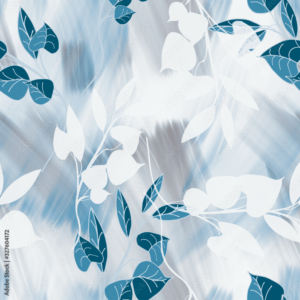 Leaves seamless pattern. Hand painted background.