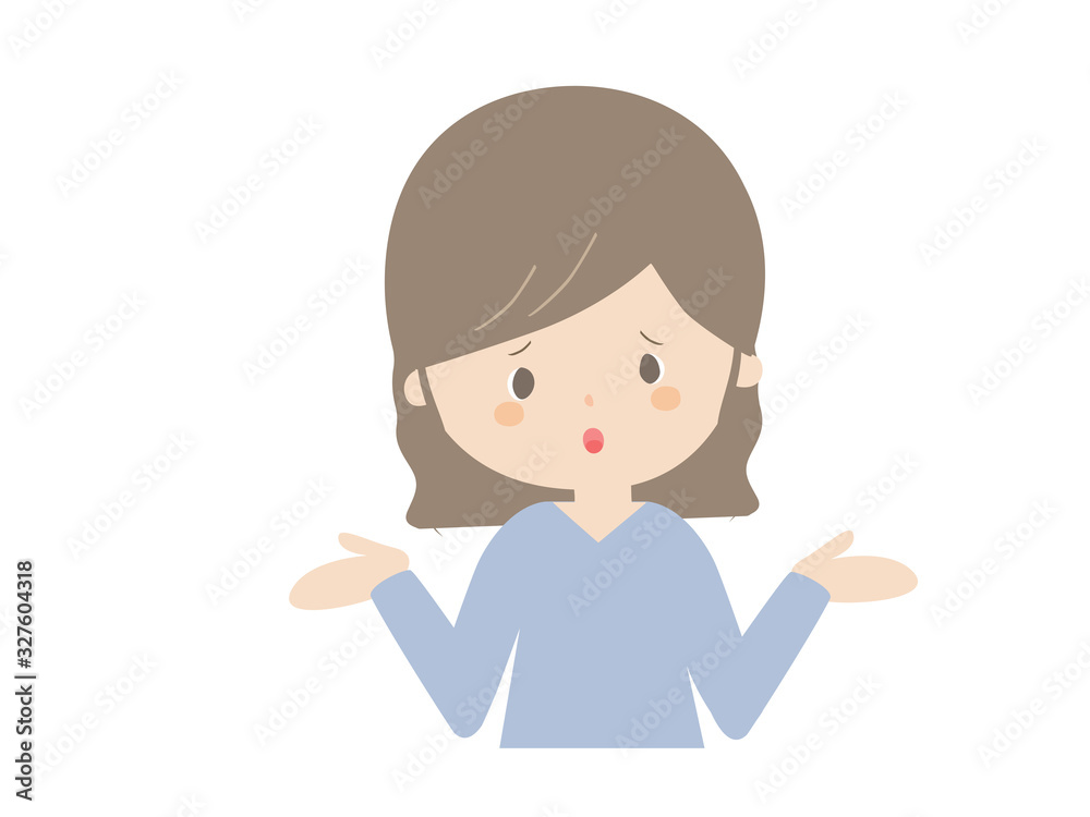Young woman saying not to know Young woman saying not to know