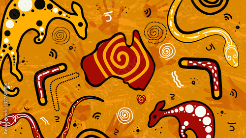 Aboriginal art vector painting.